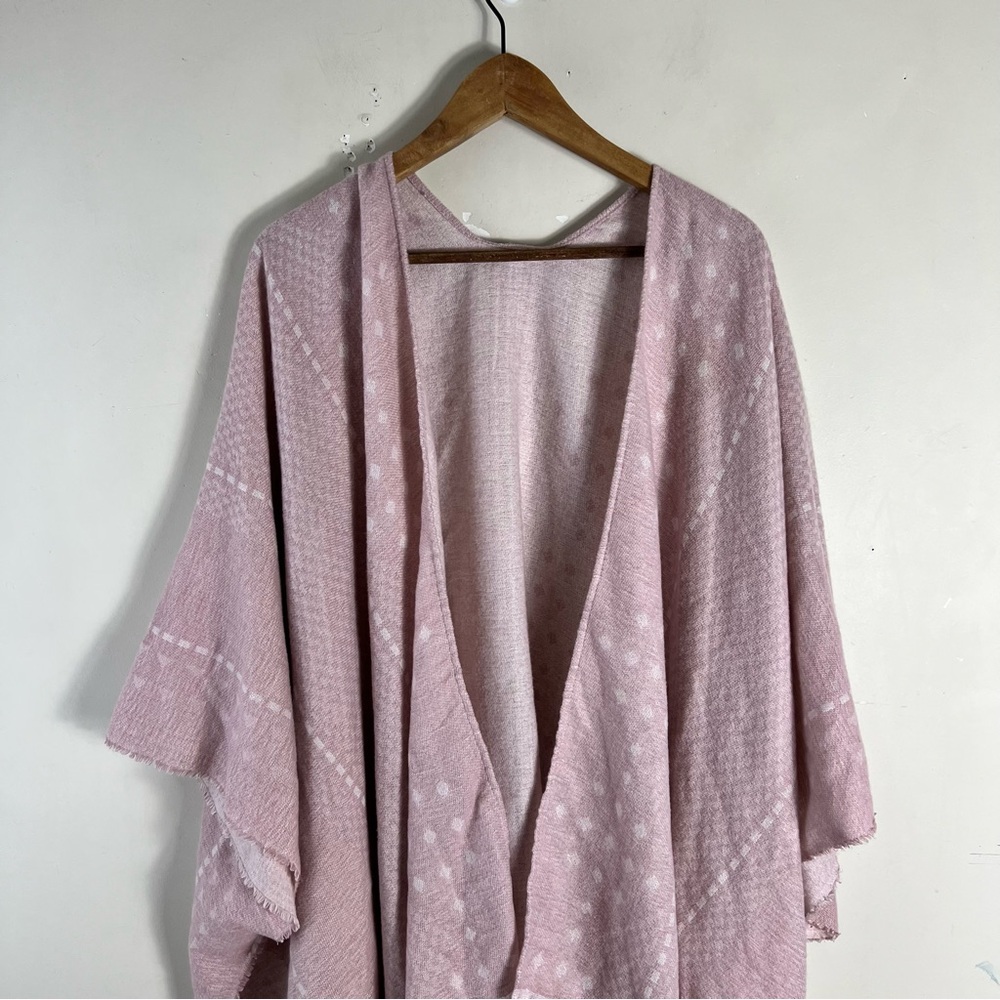 Gentle Fawn Pink Fringe Poncho Sweater - Picture 8 of 13